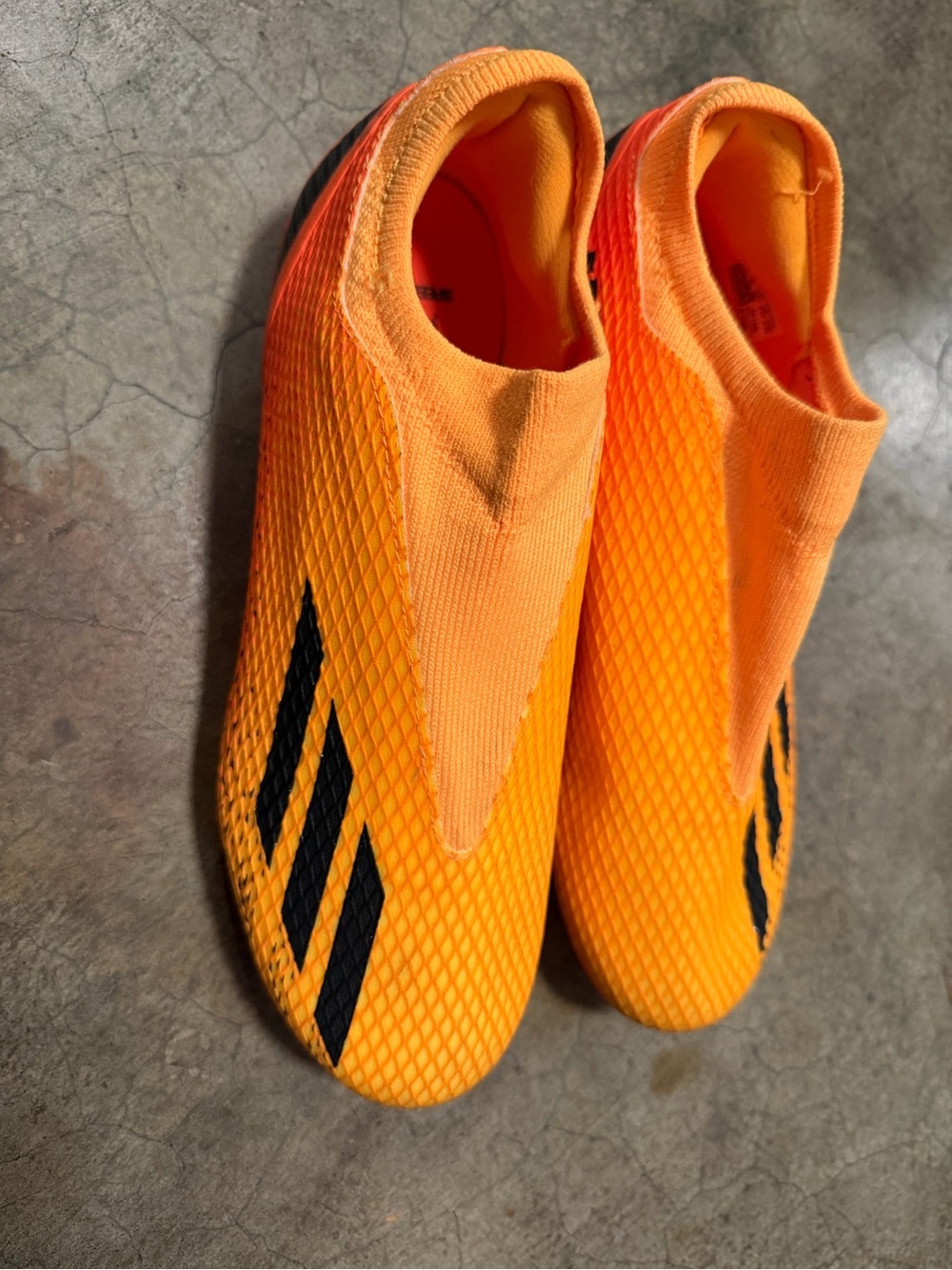 adidas Kids Bright Orange Slip-On Soccer Cleats